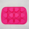 Silicone Bakeware Baking Pan Heart Shape 12-Cup